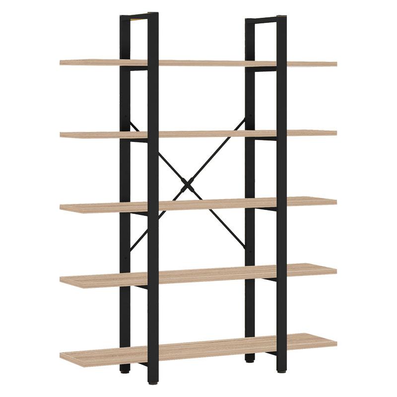 Βιβλιοθήκη Esthon φυσικό-μαύρο μέταλλο 120x28x180εκ Βιβλιοθήκη Esthon φυσικό-μαύρο μέταλλο 120x28x180εκ