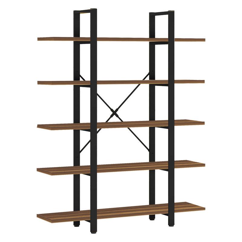 Βιβλιοθήκη Esthon καρυδί-μαύρο μέταλλο 120x28x180εκ Βιβλιοθήκη Esthon καρυδί-μαύρο μέταλλο 120x28x180εκ