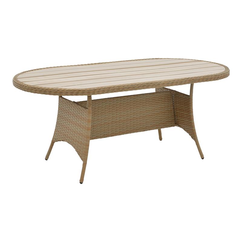 Τραπέζι Keir rattan-αλουμίνιο καφέ 180x90x72εκ Τραπέζι Keir rattan-αλουμίνιο καφέ 180x90x72εκ