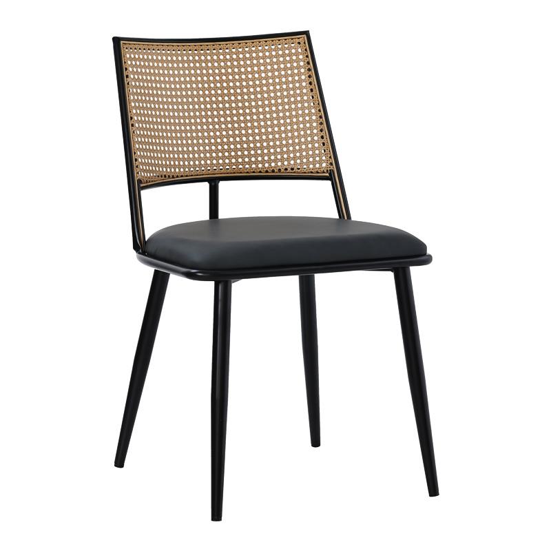 Καρέκλα Giulia φυσικό pe rattan-ανθρακί pu-μαύρο μέταλλο 49x52x80εκ Καρέκλα Giulia φυσικό pe rattan-ανθρακί pu-μαύρο μέταλλο 49x52x80εκ