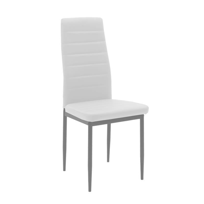 Καρέκλα Parker μέταλλο-PU λευκό-γκρι πόδι 42x48x98εκ Καρέκλα Parker μέταλλο-PU λευκό-γκρι πόδι 42x48x98εκ