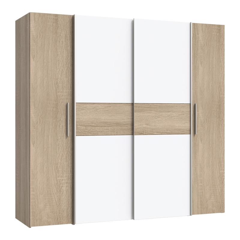 Ντουλάπα ρούχων Closet τετράφυλλη sonoma oak-λευκό μελαμίνης 200x61.5x190.5εκ Ντουλάπα ρούχων Closet τετράφυλλη sonoma oak-λευκό μελαμίνης 200x61.5x190.5εκ