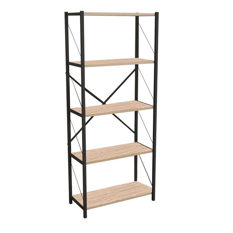 Βιβλιοθήκη Draizy oak μελαμίνης-μαύρο μέταλλο 60x30x150εκ Βιβλιοθήκη Draizy oak μελαμίνης-μαύρο μέταλλο 60x30x150εκ