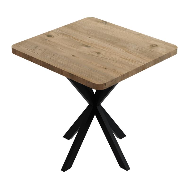 Τραπέζι Prestone oak μελαμίνης-μαύρο μέταλλο 70x70x75εκ Τραπέζι Prestone oak μελαμίνης-μαύρο μέταλλο 70x70x75εκ