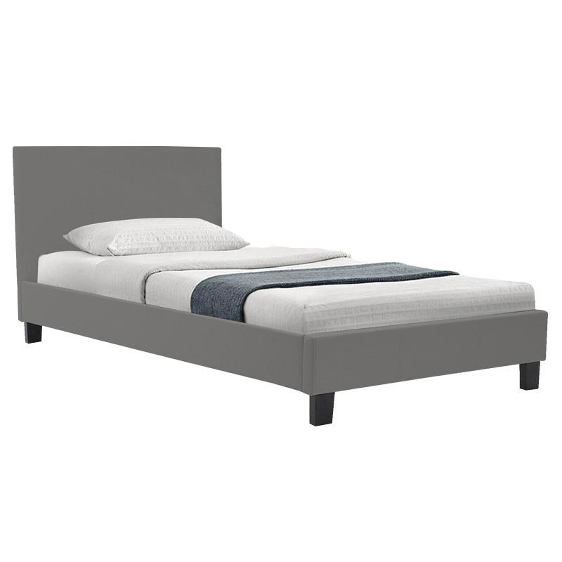 Κρεβάτι Nevil μονό pu γκρι ματ 100x200εκ