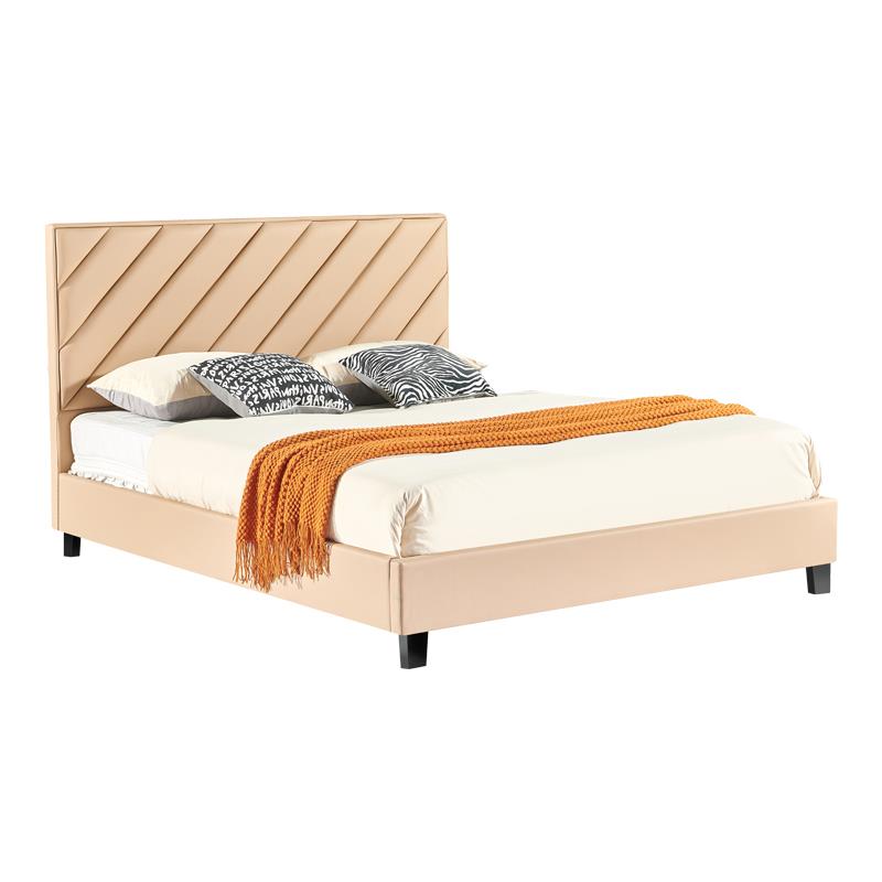 Κρεβάτι διπλό Franky pu μπεζ 160x200εκ Κρεβάτι διπλό Franky pu μπεζ 160x200εκ