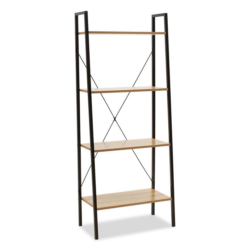 Βιβλιοθήκη Ramon φυσικό-μαύρο 60x23x145,5εκ Βιβλιοθήκη Ramon φυσικό-μαύρο 60x23x145,5εκ