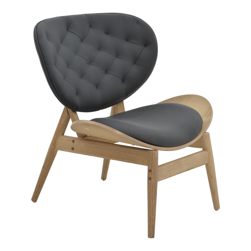 Πολυθρόνα relax Udalle μασίφ ξύλο καρυδί-PU μάυρο 77x70x82εκ Πολυθρόνα relax Udalle μασίφ ξύλο καρυδί-PU μάυρο 77x70x82εκ