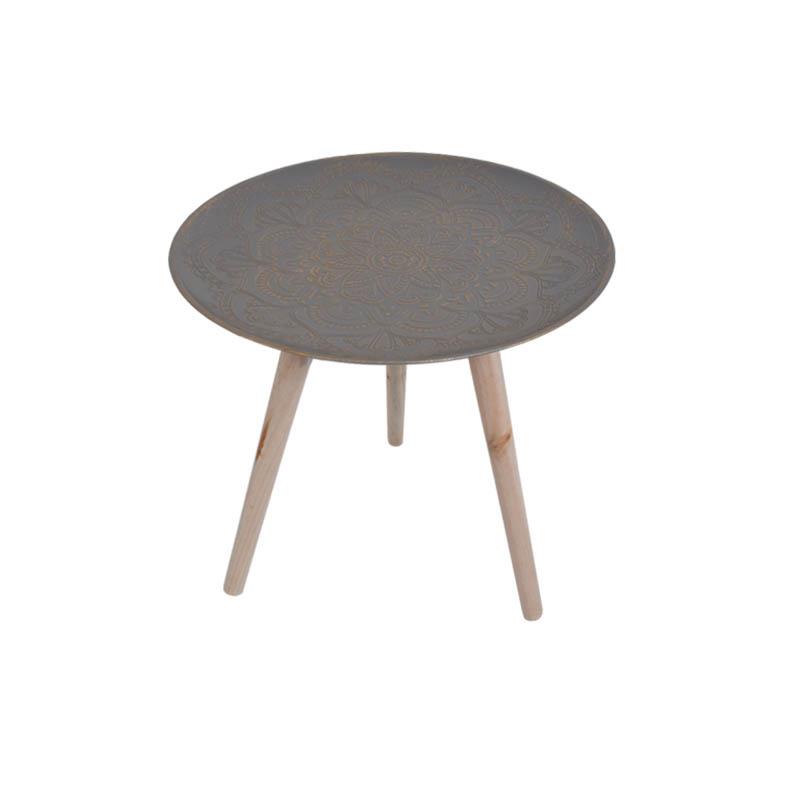 Τραπεζάκι Γωνίας Small Fylliana Γκρί - Χρυσό 40x40x38 εκ. Τραπεζάκι Γωνίας Small Fylliana Γκρί - Χρυσό 40x40x38 εκ.