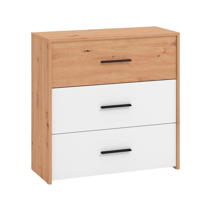 Συρταριέρα Varadero 3F Artisan Oak - Λευκό 80,5x33x80,5 εκ. Συρταριέρα Varadero 3F Artisan Oak - Λευκό 80,5x33x80,5 εκ.