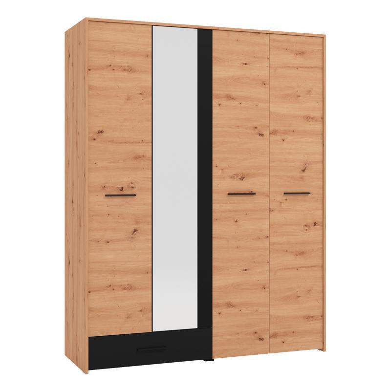 Ντουλάπα Varadero 4K1F1O Artisan Oak - Μαύρο 157,5x53x203,5 εκ. Ντουλάπα Varadero 4K1F1O Artisan Oak - Μαύρο 157,5x53x203,5 εκ.