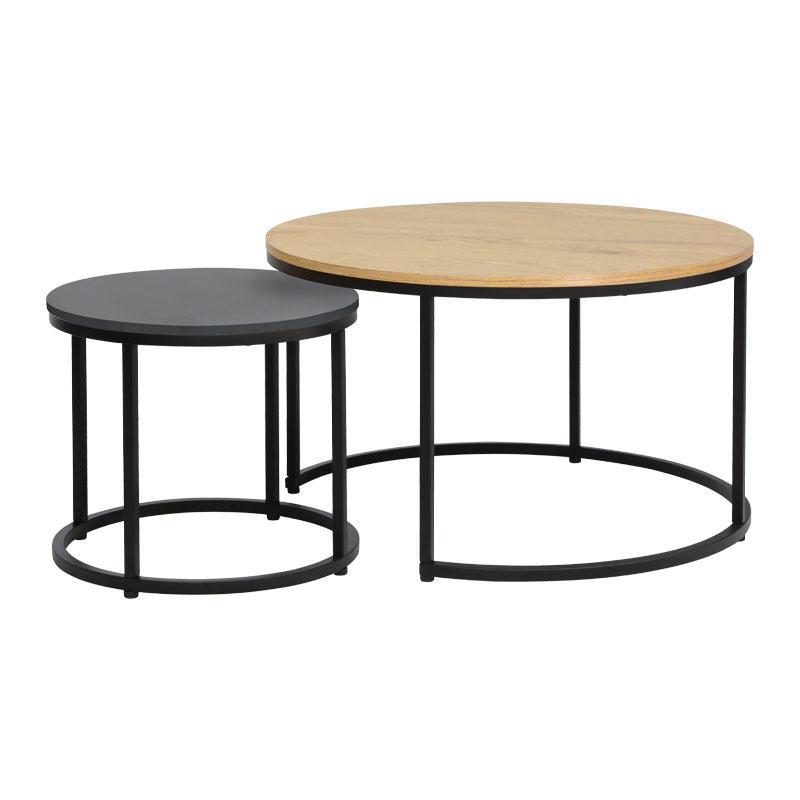 Σετ 2 Τραπεζάκια Σαλονιού Fonzy Fylliana Sonoma 75x75x48 εκ. Σετ 2 Τραπεζάκια Σαλονιού Fonzy Fylliana Sonoma 75x75x48 εκ.