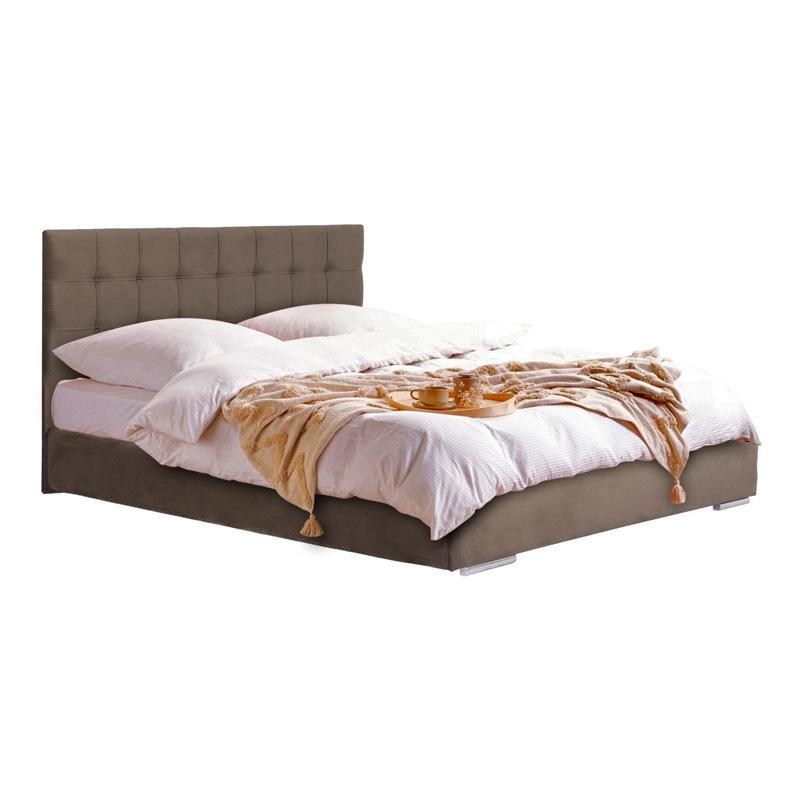 Επενδυμένο Κρεβάτι New Cagliari Fylliana Μπέζ - Καφέ 120x200 εκ.