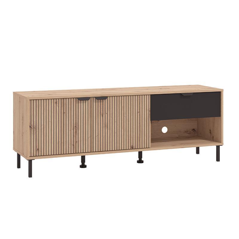 Έπιπλο Τηλεόρασης Mayenne 150 3K1F2V Artisan Oak - Μαύρο Μάτ 151x40x55 εκ. Έπιπλο Τηλεόρασης Mayenne 150 3K1F2V Artisan Oak - Μαύρο Μάτ 151x40x55 εκ.