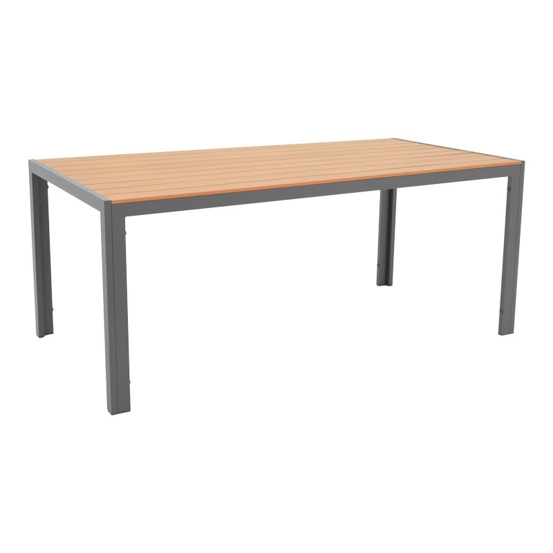 Τραπέζι Nares αλουμίνιο ανθρακί-plywood φυσικό 180x90x72.5εκ Τραπέζι Nares αλουμίνιο ανθρακί-plywood φυσικό 180x90x72.5εκ