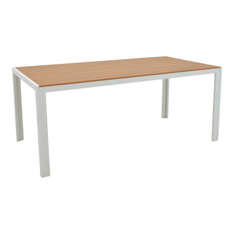 Τραπέζι Nares αλουμίνιο λευκό-plywood φυσικό 180x90x72.5εκ Τραπέζι Nares αλουμίνιο λευκό-plywood φυσικό 180x90x72.5εκ