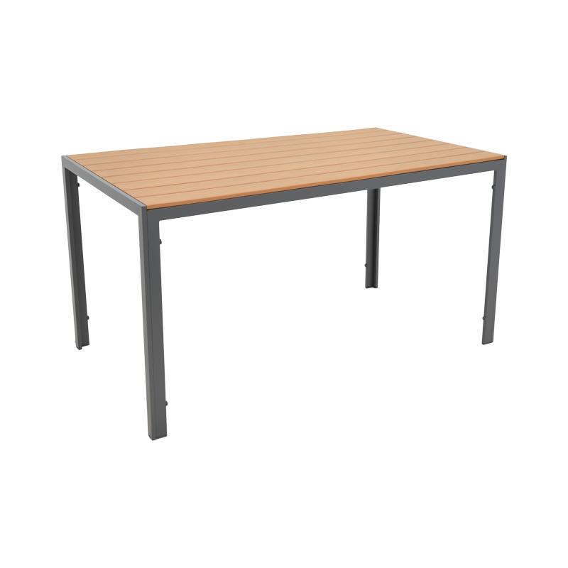 Τραπέζι Nares αλουμίνιο ανθρακί-plywood φυσικό 140x80x72.5εκ Τραπέζι Nares αλουμίνιο ανθρακί-plywood φυσικό 140x80x72.5εκ