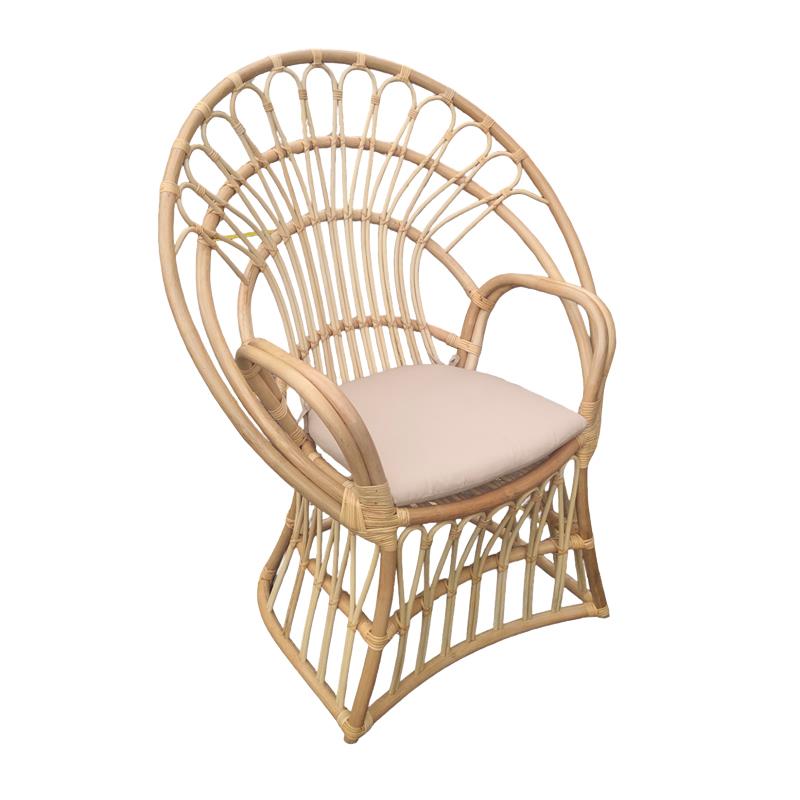 Πολυθρόνα Boloni Inart με μπεζ μαξιλάρι-φυσικό rattan 100x67x120εκ Πολυθρόνα Boloni Inart με μπεζ μαξιλάρι-φυσικό rattan 100x67x120εκ