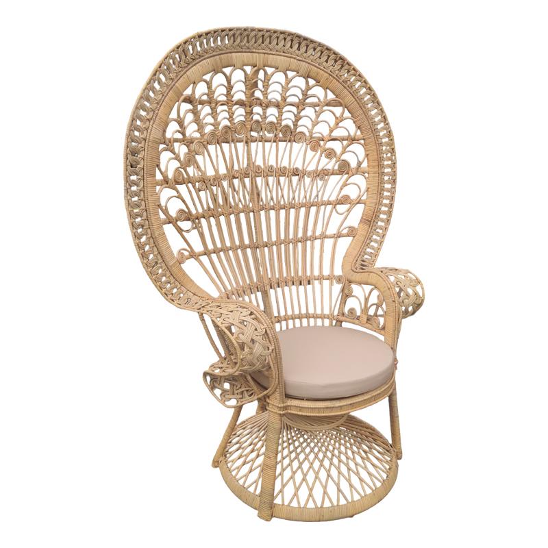 Πολυθρόνα Dorothy Inart με μπεζ μαξιλάρι-φυσικό rattan 115x57x150εκ Πολυθρόνα Dorothy Inart με μπεζ μαξιλάρι-φυσικό rattan 115x57x150εκ