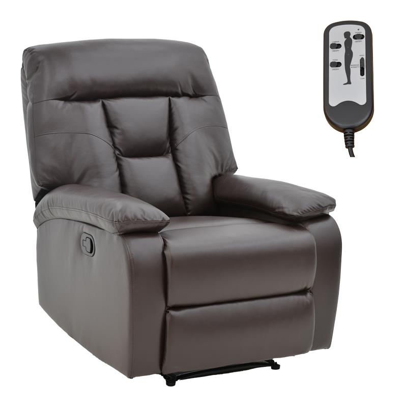 Πολυθρόνα relax με μηχανισμό massage Terpsi καφέ PU 80x94x100εκ Πολυθρόνα relax με μηχανισμό massage Terpsi καφέ PU 80x94x100εκ