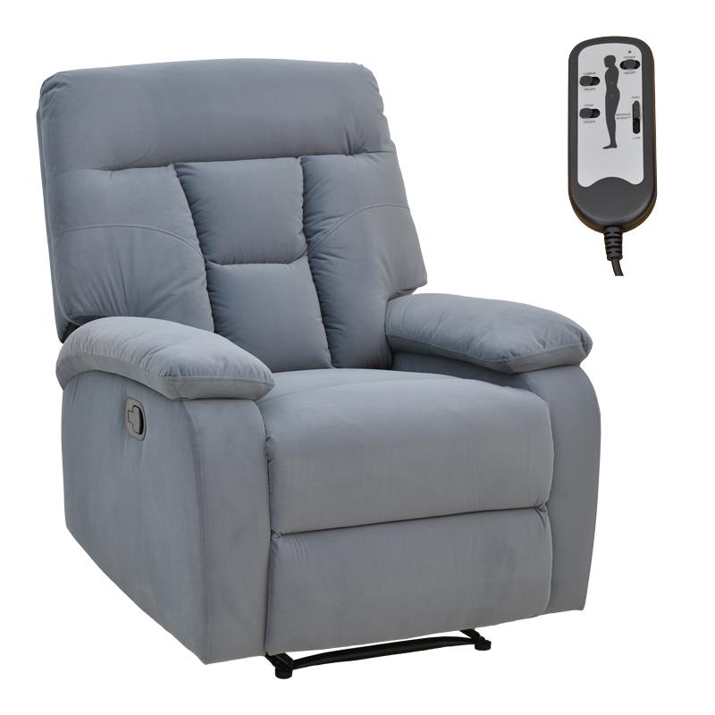 Πολυθρόνα relax με μηχανισμό massage Terpsi γκρι βελούδο 80x94x100εκ Πολυθρόνα relax με μηχανισμό massage Terpsi γκρι βελούδο 80x94x100εκ