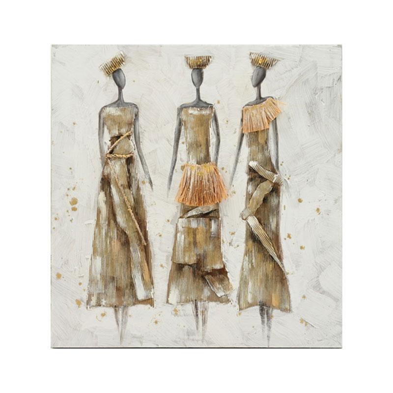 ΠΙΝΑΚΑΣ ΣΕ ΚΑΜΒΑ Fylliana "Three african ladies" 80x3x80cm ΠΙΝΑΚΑΣ ΣΕ ΚΑΜΒΑ Fylliana "Three african ladies" 80x3x80cm