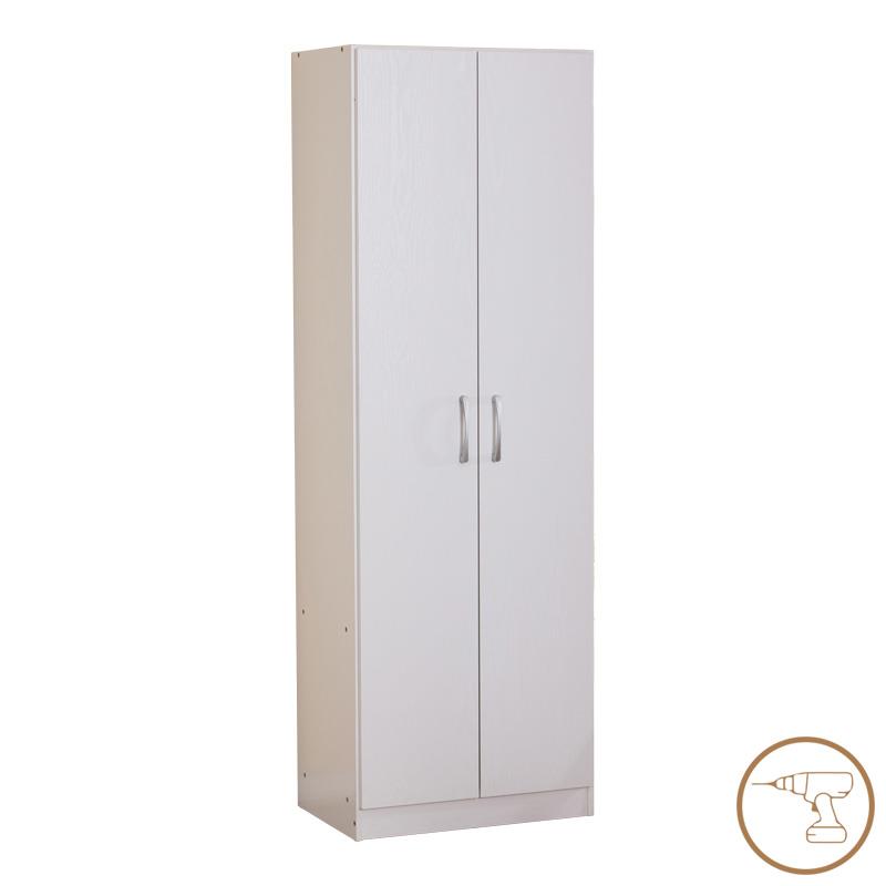 Ντουλάπα Jonar δίφυλλη λευκό χρώμα μελαμίνης 60x42x180εκ Ντουλάπα Jonar δίφυλλη λευκό χρώμα μελαμίνης 60x42x180εκ