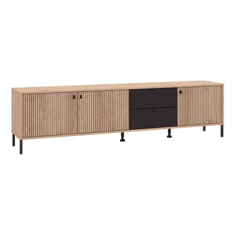Έπιπλο τηλεόρασης Mayenne 208 4K2F3V Artisan Oak - Matt Black 208x40x55 εκ. Έπιπλο τηλεόρασης Mayenne 208 4K2F3V Artisan Oak - Matt Black 208x40x55 εκ.