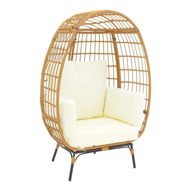 Πολυθρόνα Frox wicker rattan φυσικό-μεταλλικό φυσικό-μαύρο πόδι-μπεζ μαξιλάρι 96x76x145εκ Πολυθρόνα Frox wicker rattan φυσικό-μεταλλικό φυσικό-μαύρο πόδι-μπεζ μαξιλάρι 96x76x145εκ