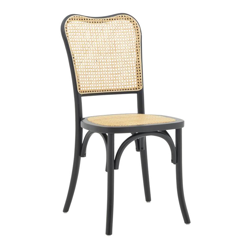 Καρέκλα Zozele φυσικό rattan pe-μαύρο toon wood 45x51x88εκ Καρέκλα Zozele φυσικό rattan pe-μαύρο toon wood 45x51x88εκ