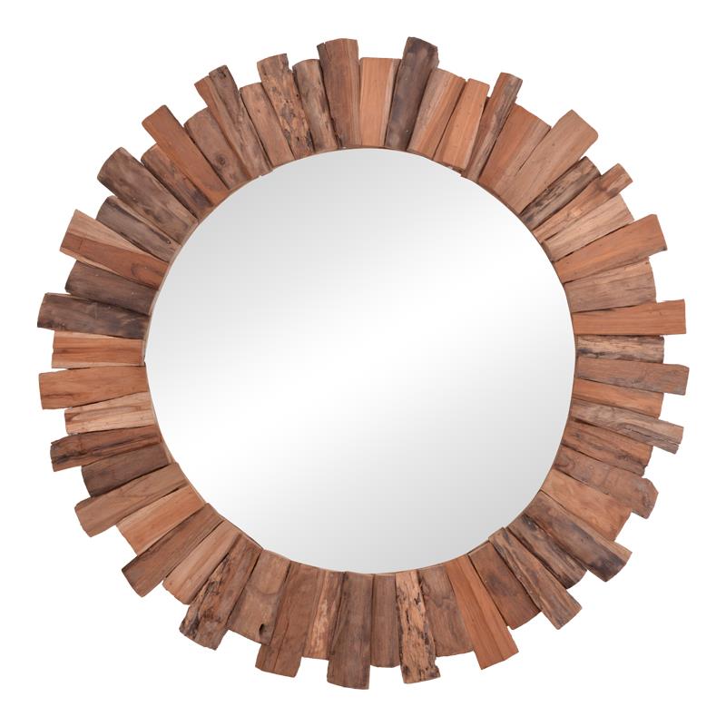 Καθρέπτης Rounder teak ξύλο σε φυσική απόχρωση Φ100x5εκ Καθρέπτης Rounder teak ξύλο σε φυσική απόχρωση Φ100x5εκ