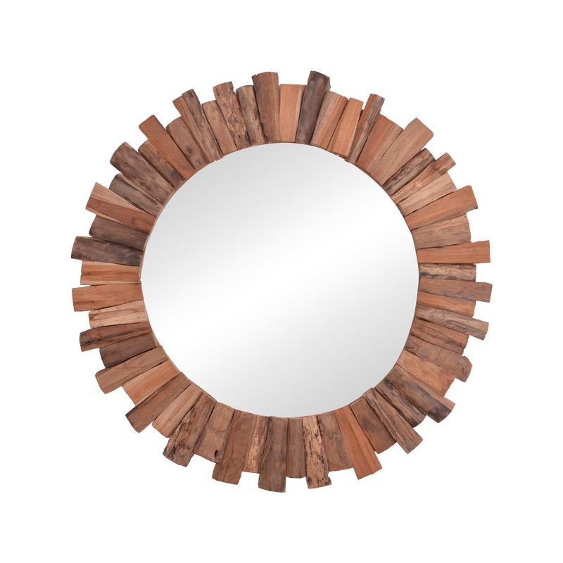 Καθρέπτης Rounder teak ξύλο σε φυσική απόχρωση Φ80x4εκ Καθρέπτης Rounder teak ξύλο σε φυσική απόχρωση Φ80x4εκ