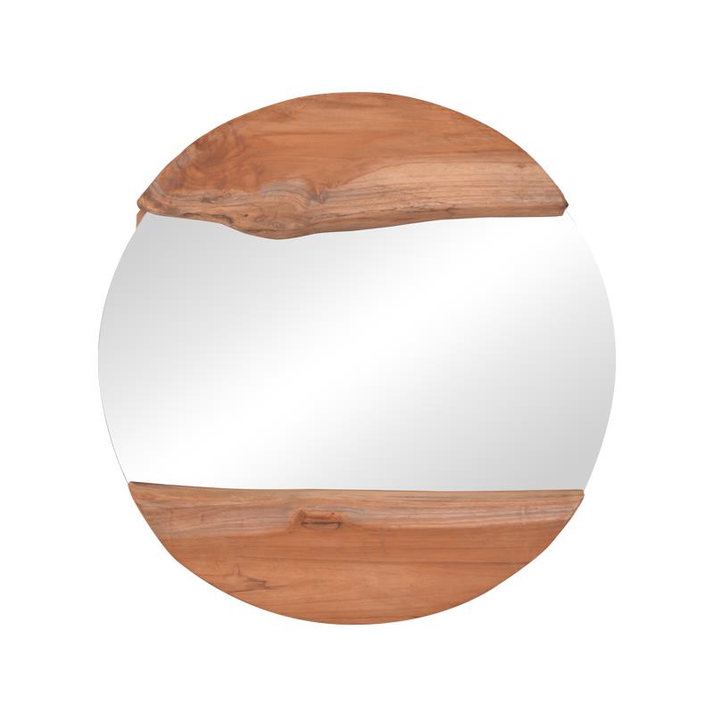 Καθρέπτης Alkmen teak ξύλο σε φυσική απόχρωση Φ60x4εκ Καθρέπτης Alkmen teak ξύλο σε φυσική απόχρωση Φ60x4εκ