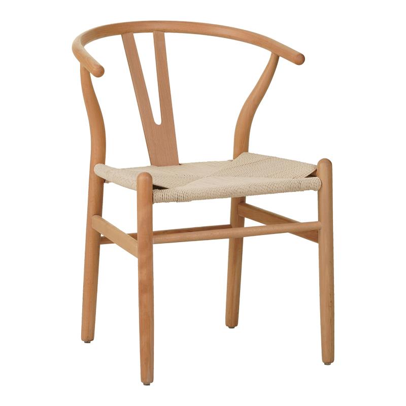 Καρέκλα Wishbone rubberwood-σχοινί σε φυσική απόχρωση 50x51x80εκ Καρέκλα Wishbone rubberwood-σχοινί σε φυσική απόχρωση 50x51x80εκ