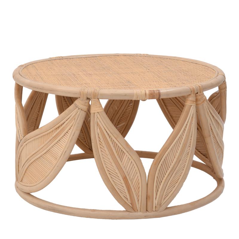 Τραπέζι σαλονιού Siderty rattan pe σε φυσική απόχρωση Φ80x45εκ Τραπέζι σαλονιού Siderty rattan pe σε φυσική απόχρωση Φ80x45εκ