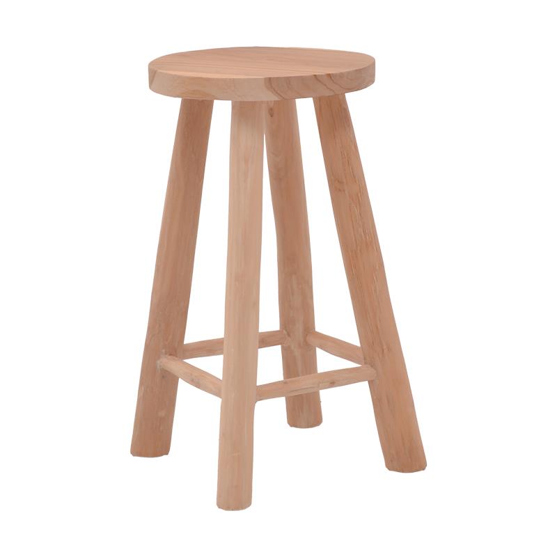 Σκαμπό Charloce teak ξύλο σε φυσική απόχρωση Φ35x62εκ Σκαμπό Charloce teak ξύλο σε φυσική απόχρωση Φ35x62εκ
