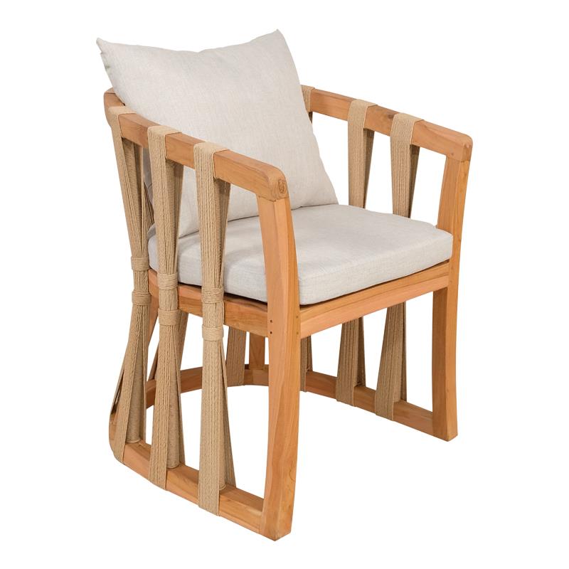 Πολυθρόνα Morani σκελετός teak ξύλο και ύφασμα σε φυσική απόχρωση 61x66x75εκ Πολυθρόνα Morani σκελετός teak ξύλο και ύφασμα σε φυσική απόχρωση 61x66x75εκ