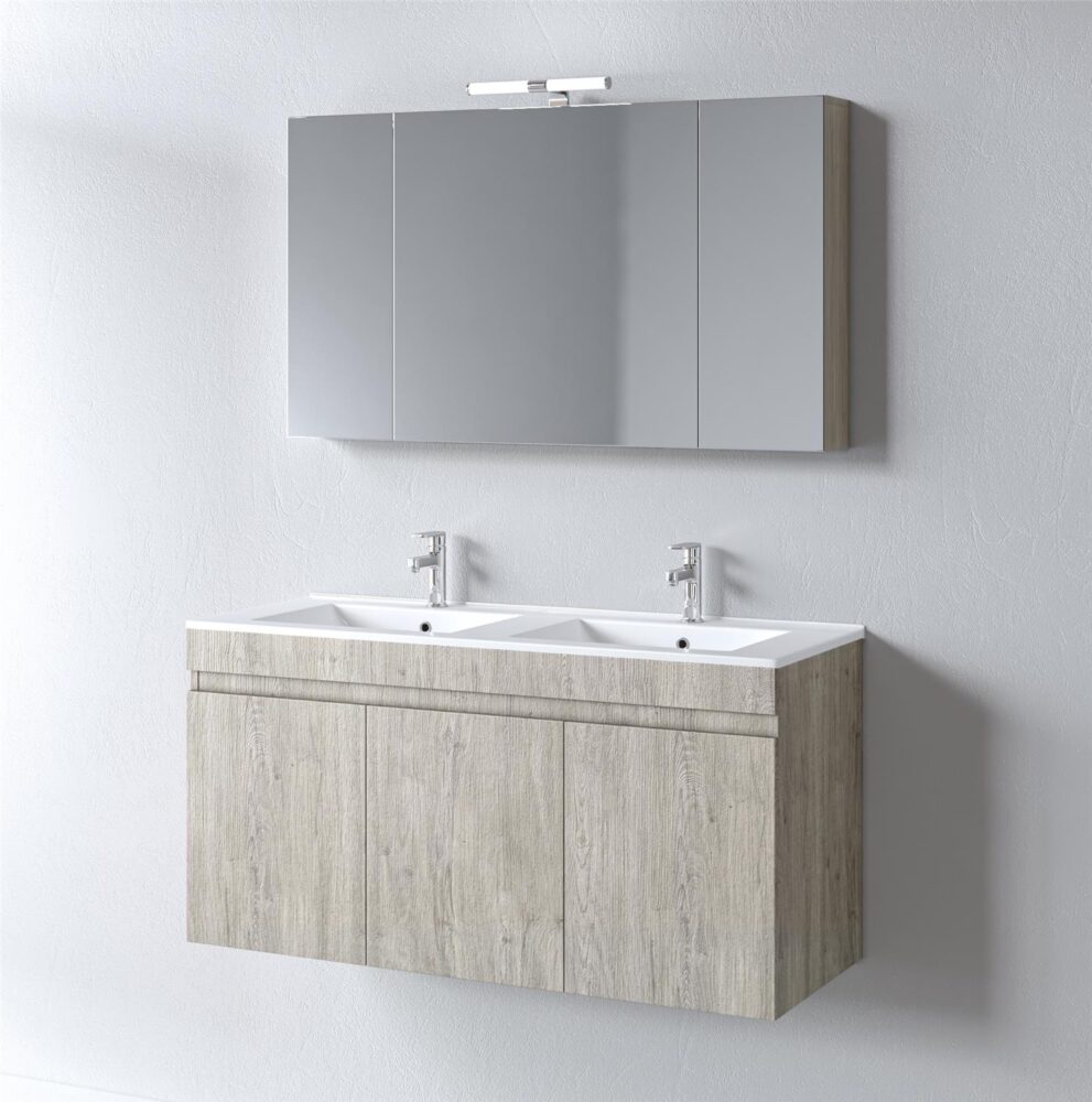 Σετ Έπιπλο Μπάνιου OMEGA 120 Beige Oak με Διπλό Νιπτήρα Σετ Έπιπλο Μπάνιου OMEGA 120 Beige Oak με Διπλό Νιπτήρα