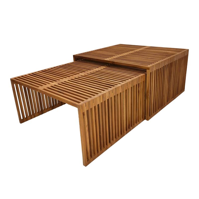 Τραπέζι Tinnie I C028 σετ 2τεμ teak ξύλο σε φυσική απόχρωση Τραπέζι Tinnie I C028 σετ 2τεμ teak ξύλο σε φυσική απόχρωση
