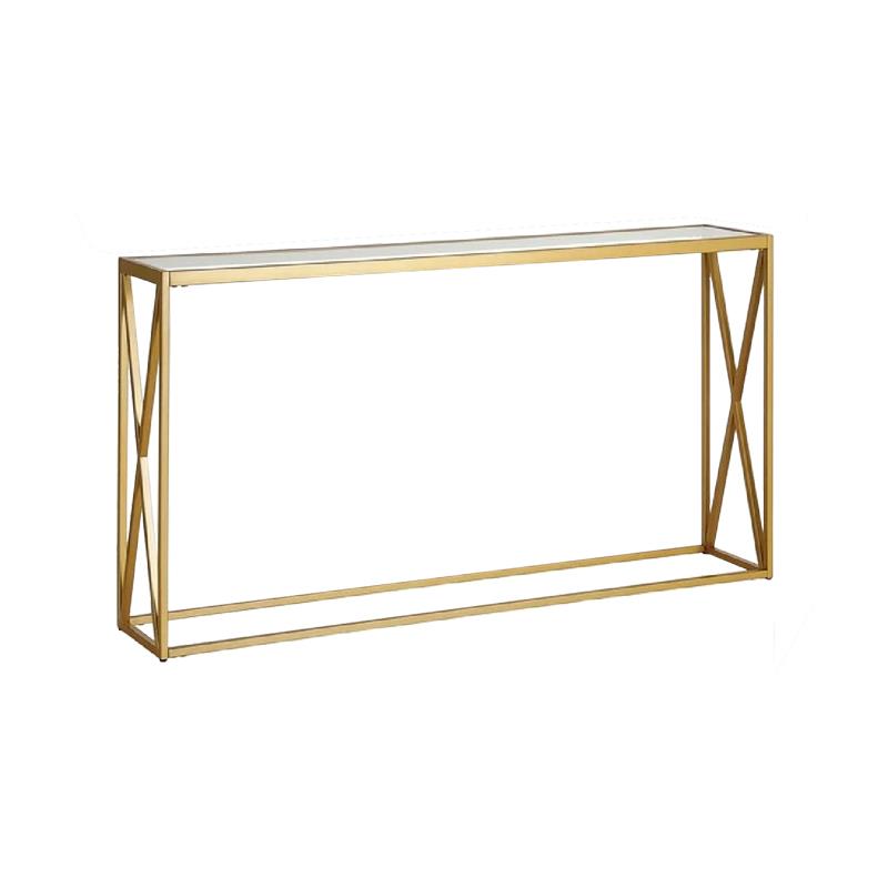 Κονσόλα μεταλλική με γυάλινη επιφάνεια Kantoo σε χρυσή απόχρωση 120x25x75εκ Κονσόλα μεταλλική με γυάλινη επιφάνεια Kantoo σε χρυσή απόχρωση 120x25x75εκ