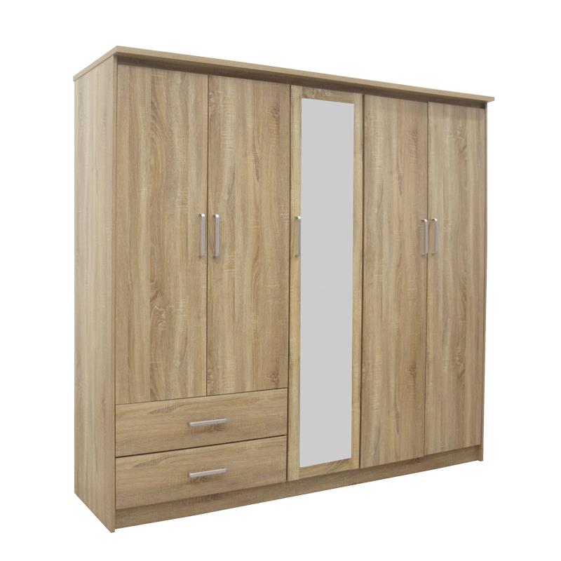 Ντουλάπα ρούχων πεντάφυλλη OLYMPUS σε φυσική απόχρωση 198x57x183εκ Ντουλάπα ρούχων πεντάφυλλη OLYMPUS σε φυσική απόχρωση 198x57x183εκ