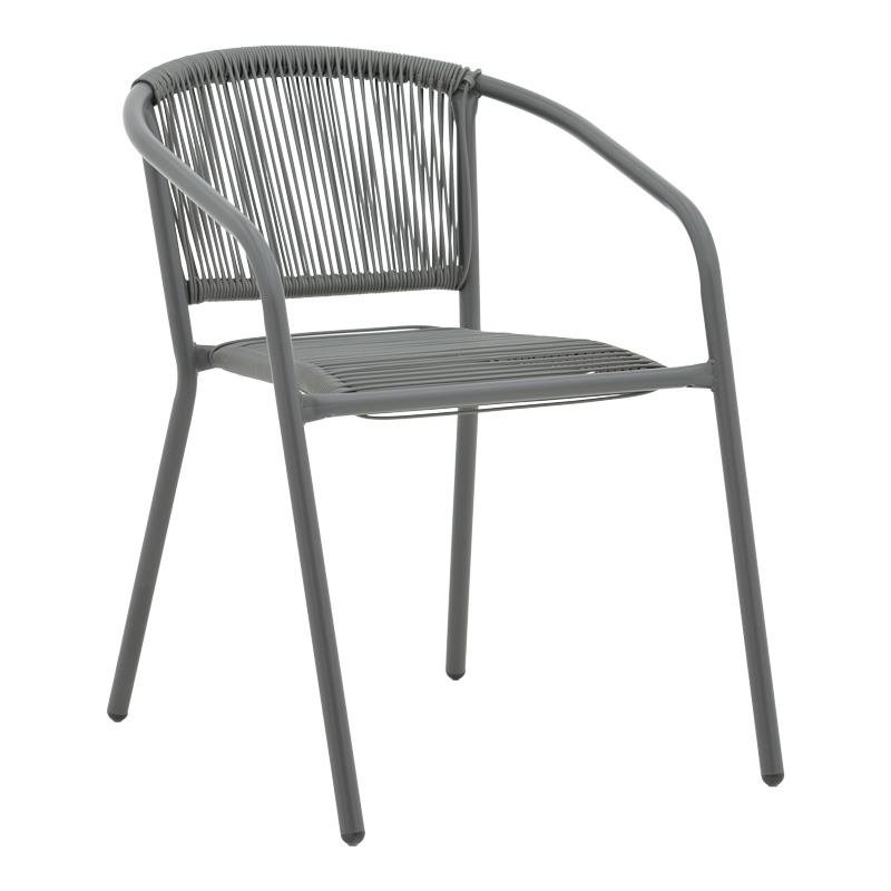 Καρέκλα Lindaria στοιβαζόμενη μέταλλο-pe rattan ανθρακί 54x63x74 εκ. Καρέκλα Lindaria στοιβαζόμενη μέταλλο-pe rattan ανθρακί 54x63x74 εκ.