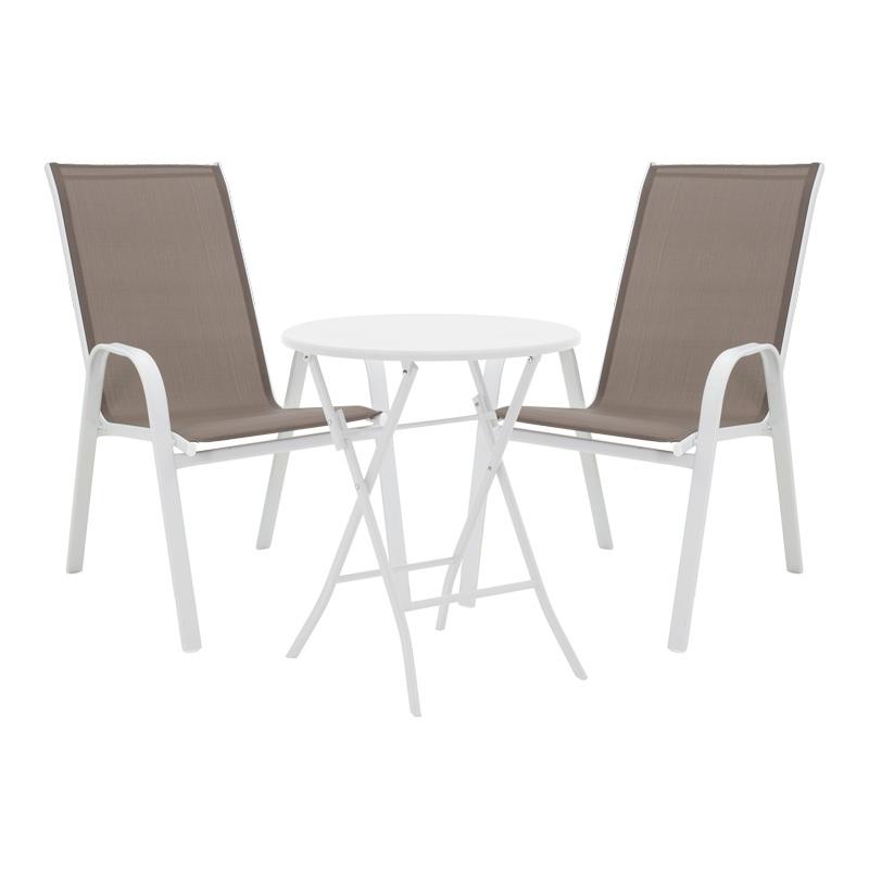 Σετ κήπου Τραπεζαρία Albero - Calan σετ 3 τεμ. μέταλλο λευκό Φ60x70 εκ. Σετ κήπου Τραπεζαρία Albero - Calan σετ 3 τεμ. μέταλλο λευκό Φ60x70 εκ.