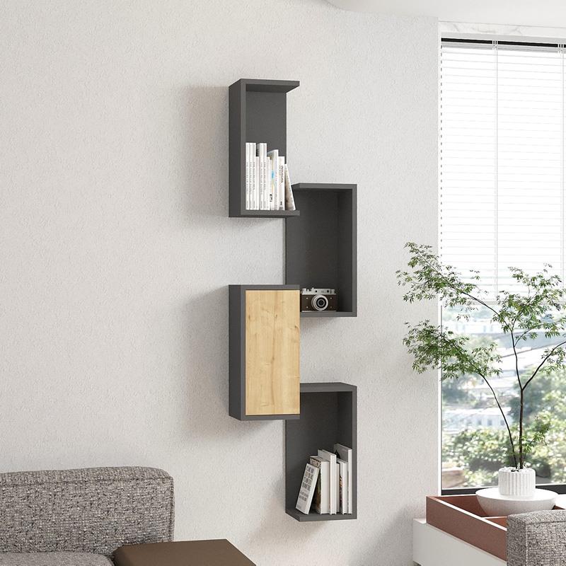 Ραφιέρα τοίχου Kongo oak - ανθρακί 44x20x159 εκ. Ραφιέρα τοίχου Kongo oak - ανθρακί 44x20x159 εκ.