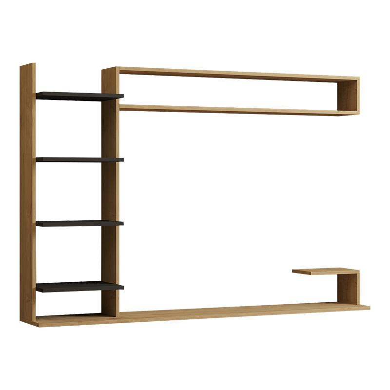 Σύνθετο σαλονιού επιτοίχιο Dilan oak - ανθρακί 180x29,60x121,80 εκ. Σύνθετο σαλονιού επιτοίχιο Dilan oak - ανθρακί 180x29,60x121,80 εκ.