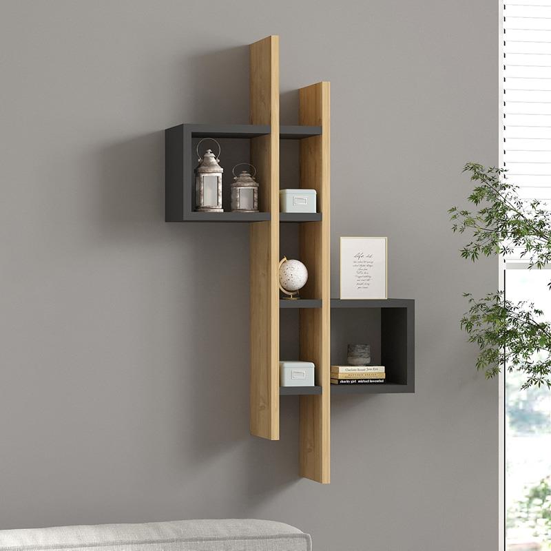 Ραφιέρα τοίχου Garel oak - ανθρακί 53,8x19,6x108 εκ. Ραφιέρα τοίχου Garel oak - ανθρακί 53,8x19,6x108 εκ.