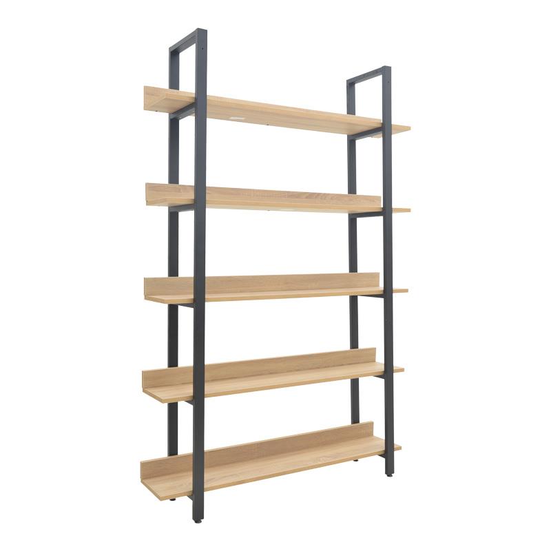 Βιβλιοθήκη Almond σε oak - μαύρη απόχρωση 120x29x185εκ Βιβλιοθήκη Almond σε oak - μαύρη απόχρωση 120x29x185εκ