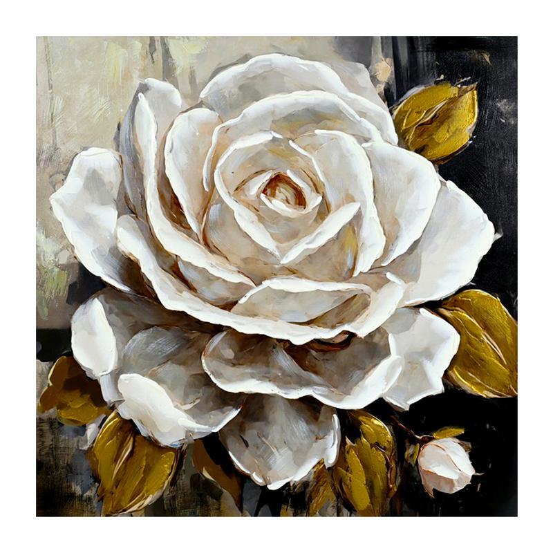 Πίνακας σε Καμβά FL0791 Fylliana Μπέζ - Μαύρο - Χρυσό 80x3x80 εκ.