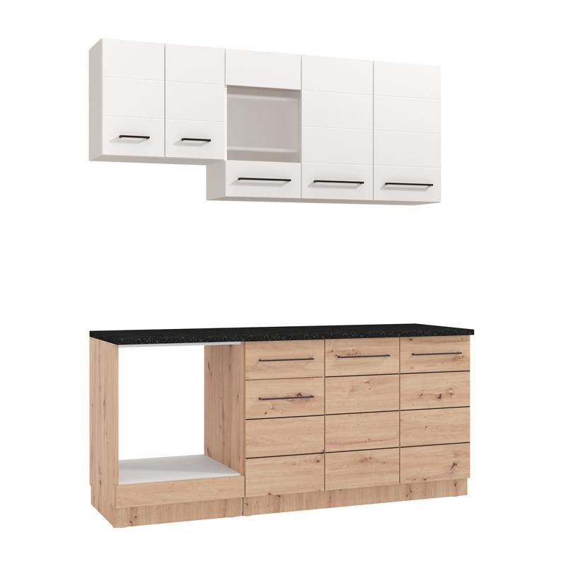 Έτοιμη Σύνθεση κουζίνας SAVONA 180 Artisan Oak - Λευκό 180x57x200εκ. Έτοιμη Σύνθεση κουζίνας SAVONA 180 Artisan Oak - Λευκό 180x57x200εκ.