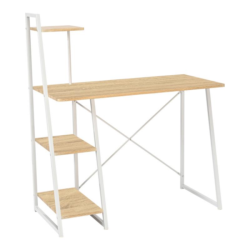 Γραφείο Deckstor με Ραφιέρα Oak & Λευκό Μεταλλικό Πόδι 102x50x117 εκ. Γραφείο Deckstor με Ραφιέρα Oak & Λευκό Μεταλλικό Πόδι 102x50x117 εκ.